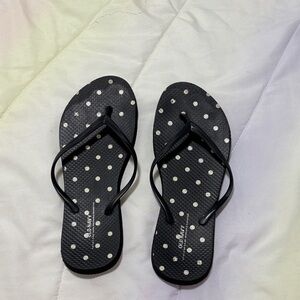 Havaianas Black and White Polka Dot Sandals Really used